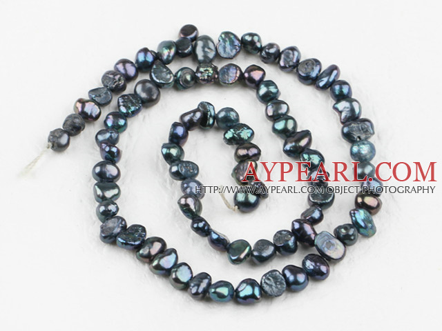 Pearl Beads, Dark Green, 3-4mm dyed, potato shape, Sold per 14.2-inch strand