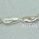 Reborn biwa freshwater pearl vertical-drilled beads,White,10*25mm