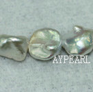 Freshwater pearl beads, white, 5*15*17 mm side-drilled keshi. Sold per 15.7-inch strand.