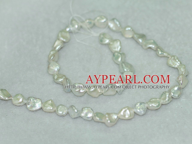 Freshwater pearl beads, white, 5*15*17 mm side-drilled keshi. Sold per 15.7-inch strand.