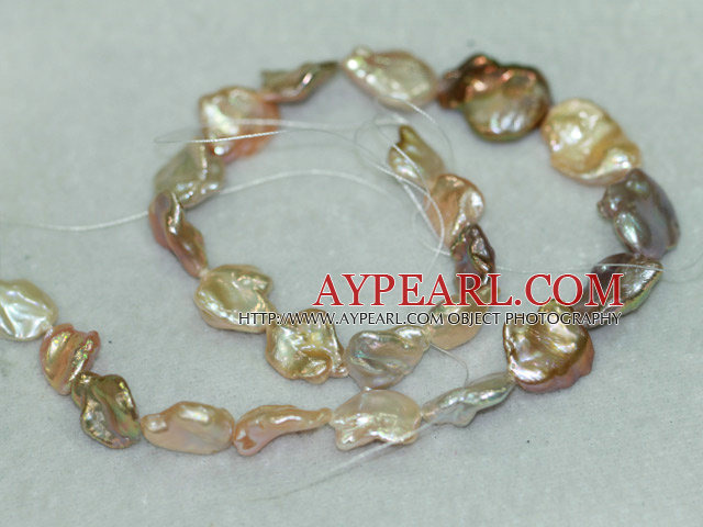 Freshwater pearl beads, multi-color, 5*15*17 mm side-drilled keshi. Sold per 15.7-inch strand.