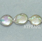 Freshwater pearl beads, white, 5*13mm coin. Sold per 15-inch strand.
