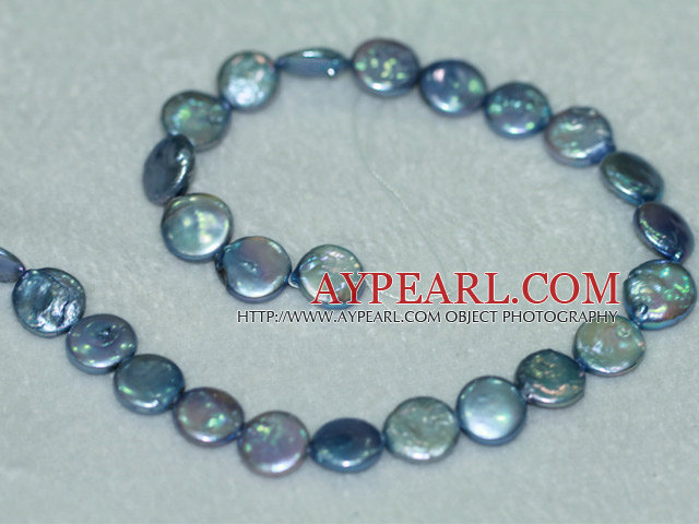 Freshwater pearl beads, blue, 5*13mm coin. Sold per 15-inch strand.