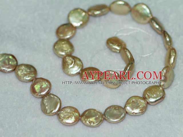 Freshwater pearl beads, yellow, 5*13mm coin. Sold per 15-inch strand.