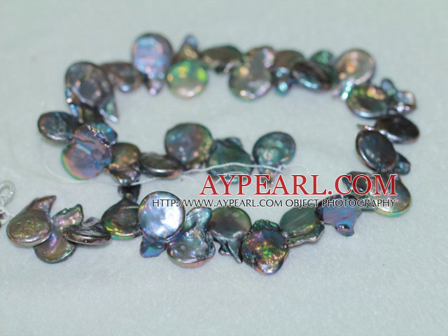 Coin shape freshwater pearl top-drilled beadsFreshwater pearl beads, black, 5*8*21 mm keshi. Sold per 15-inch strand.