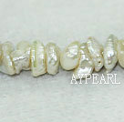 Freshwater pearl beads, white, 5*9mm keshi. Sold per 15-inch strand.