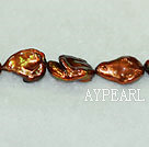 Freshwater pearl beads, brown, 5*12*16 mm keshi. Sold per 15.7-inch strand.