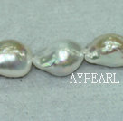 Nucleated freshwater pearl beads,White,5*10*17mm