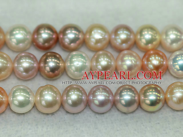 Freshwater pearl beads, multi-color, 8-9mm round. A grade. Sold per 15.7-inch strand