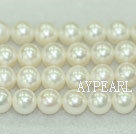 Freshwater pearl beads, purple, 9-10mm round. A+ grade. Sold per 15.7-inch strand