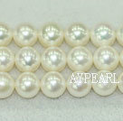 AA grade round freshwater pearl beads,White,9-10mm
