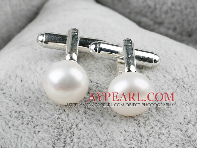 Natural 11.5-12mm White Freshwater Pearl Cufflinks