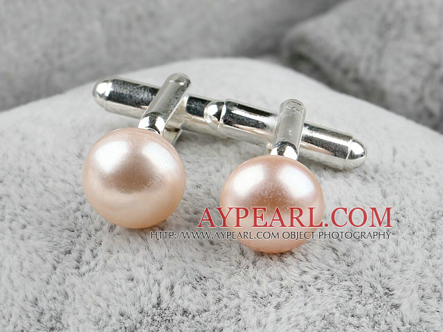 Natural 11.5-12mm Pink Freshwater Pearl Cufflinks