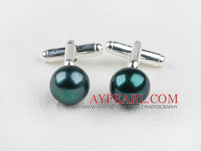 11.5-12mm Peacock Color Freshwater Pearl Cufflinks