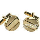 Gold color round shape fashion style cufflinks