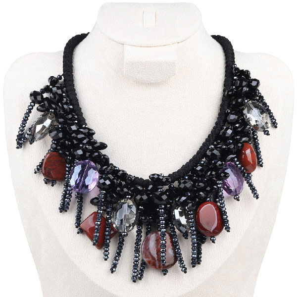 Heavy duty Crystal Saffron Stone Gorgeous Necklace