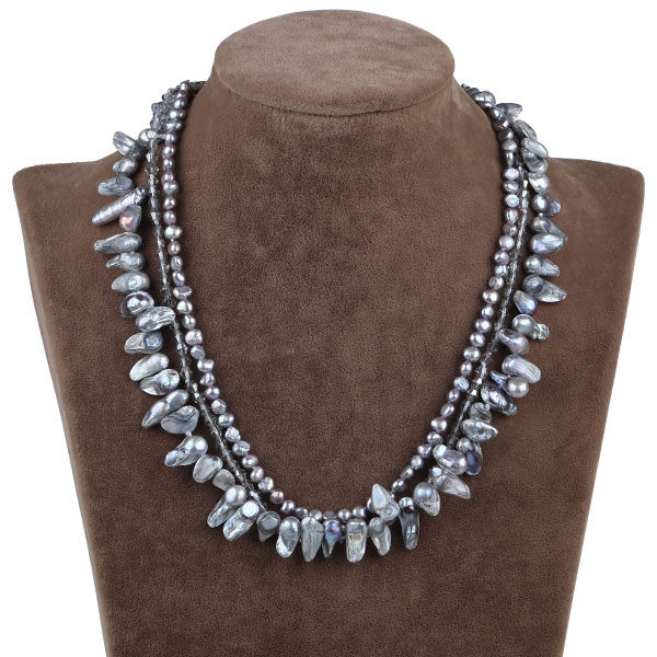 Alien pearl crystal necklace