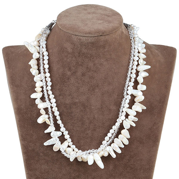 Alien pearl crystal necklace