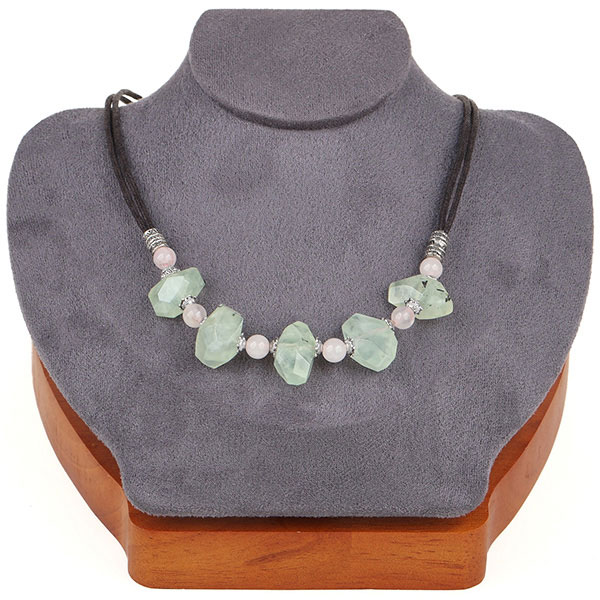 Cornered Grape Stone Pink Crystal Necklace