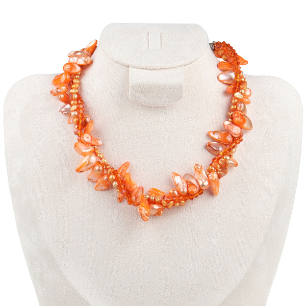 Alien pearl crystal necklace