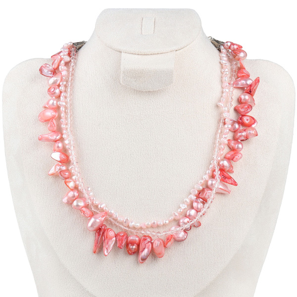 Alien pearl crystal necklace