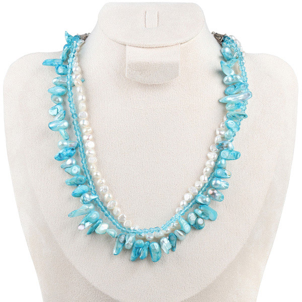Alien pearl crystal necklace