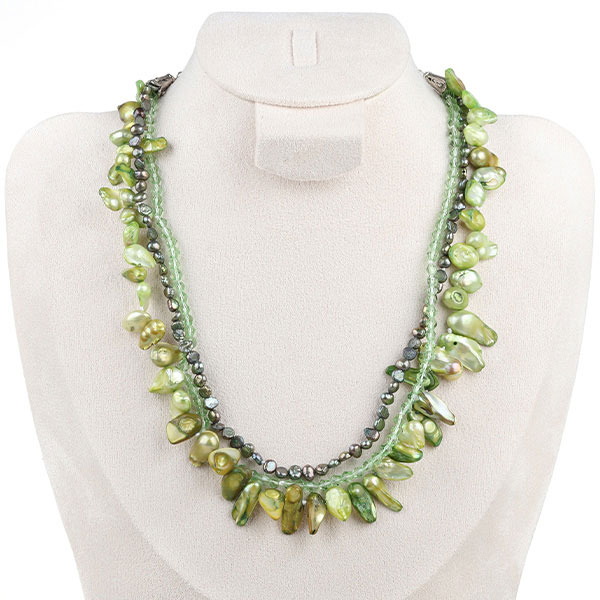 Alien pearl crystal necklace