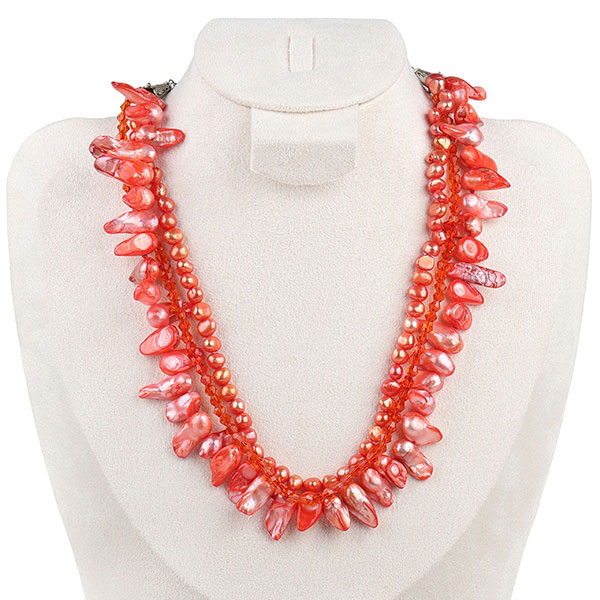 Alien pearl crystal necklace