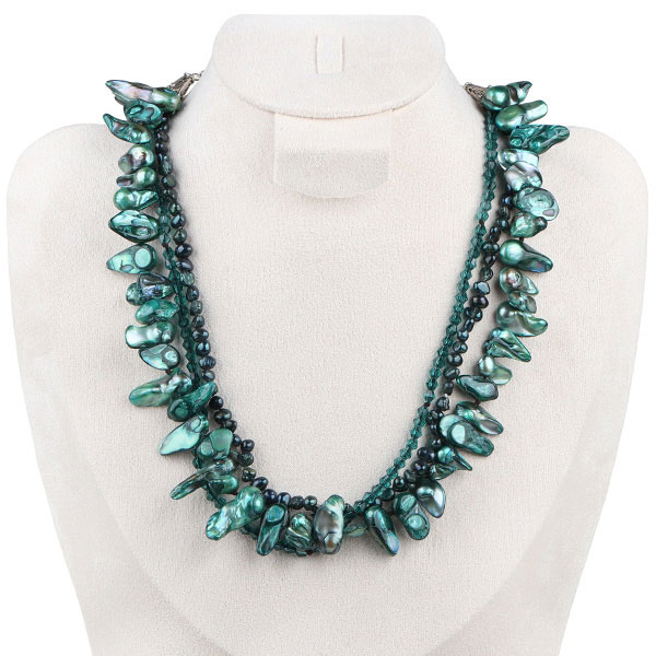 Alien pearl crystal necklace