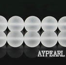 white crystal beads ,12mm round,frosted,sold per 15.75-inch strand