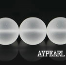 white crystal beads ,18mm round,frosted,sold per 15.75-inch strand