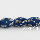 Frosted bali beads,16*22mm barrel, blue,Sold per 14.17-inch strand