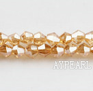 Lampwork Glass Crystal Beads, Gold Champagne Color, 4mm plating-color spinous, Sold per 17.72-inch strand