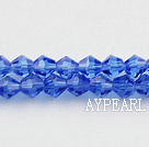 Lampwork Glass Crystal Beads, Blue, 4mm spinous, Sold per 18.9-inch strand