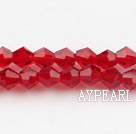 Lampwork Glass Crystal Beads, Red, 4mm spinous, Sold per 18.5-inch strand