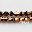Lampwork Glass Crystal Beads, Antique Bronze, 4mm spinous, Sold per 18.9-inch strand