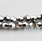Lampwork Glass Crystal Beads, Plating White, 4mm K spinous, Sold per 18.5-inch strand