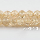 Lampwork Glass Crystal Beads, Champagne Color, 8mm round frizzling shape, Sold per 31.5-inch strand