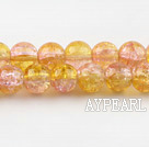 Lampwork Glass Crystal Beads, Double Color, 8mm round frizzling shape, Sold per 31.5-inch strand