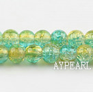 Lampwork Glass Crystal Beads, Double Color, 8mm round frizzling shape, Sold per 31.5-inch strand