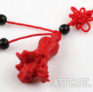 Cinnabar pendant,20*35mm,chinese knot,Red,Sold by each
